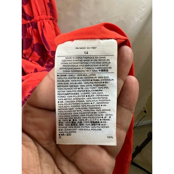 Banana Republic Coral High Low Halter Top Dress w/pockets Size 14 - Picture 4 of 4